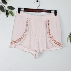 💐 Papaya Embroidered Lined Shorts 💐
